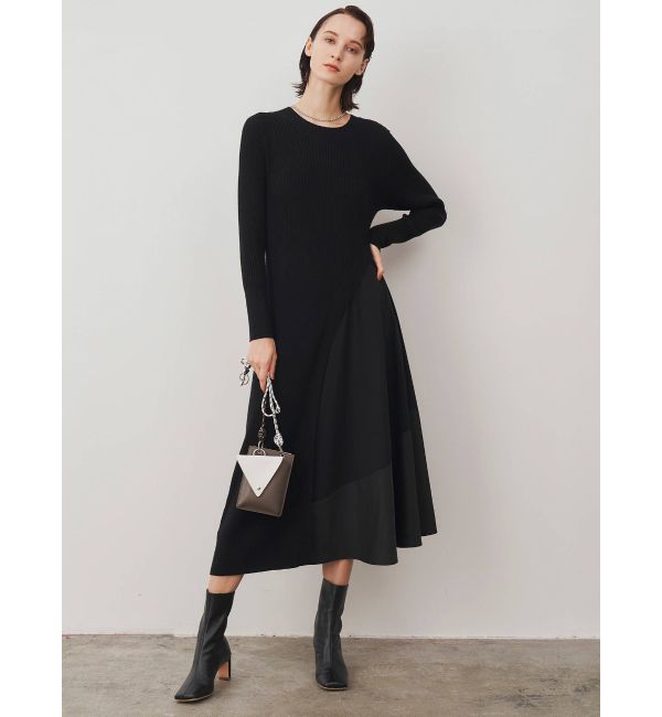MATERIAL MIX KNIT OP