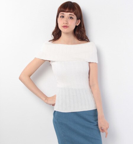 【W】オフショルニットTOPS