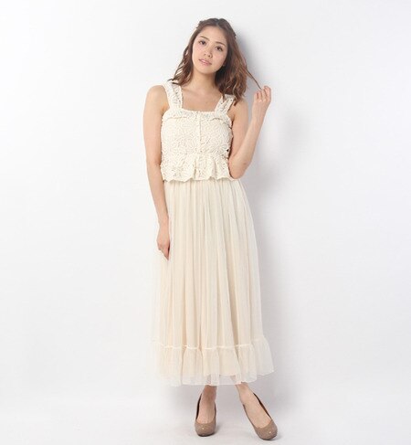 Dazzlin レースコンビマキシワンピース 6 480円 ダズリン ｄａｚｚｌｉｎ こんど 私の着たい服