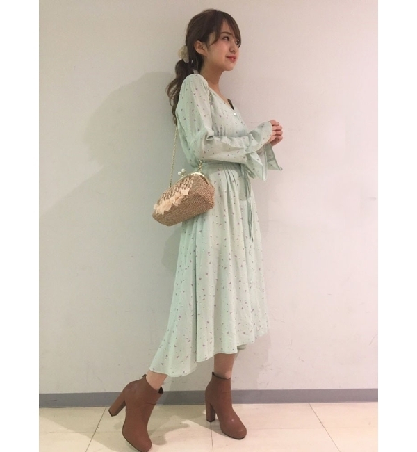 Dazzlin 小花柄ガウンワンピース
