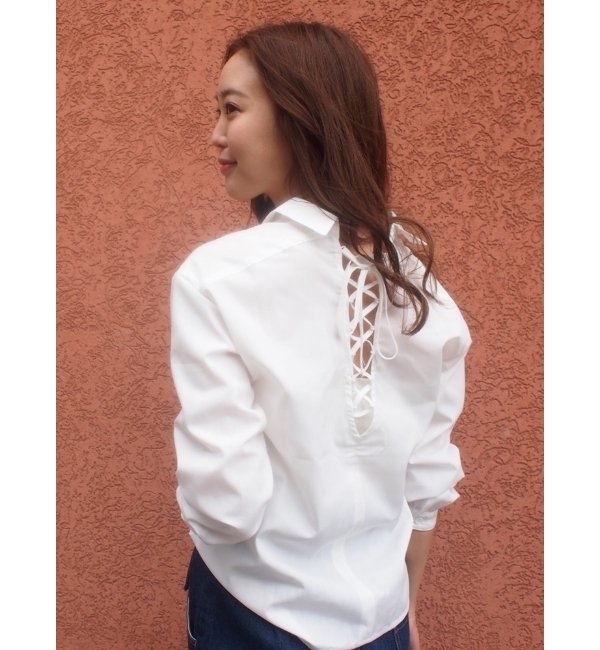 Dazzlin バックレースアップシャツ