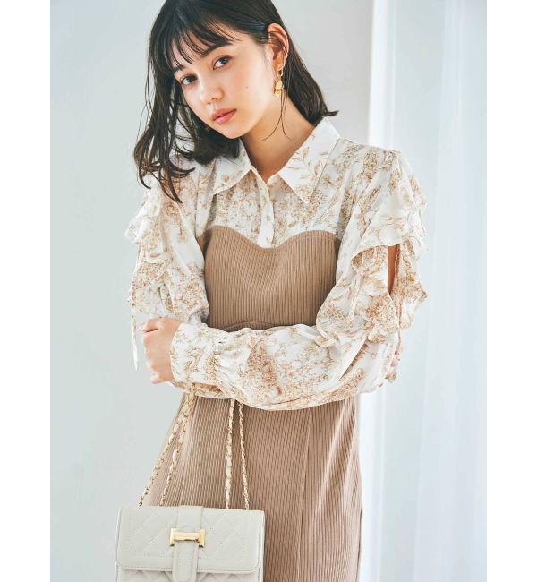 dazzlin（ダズリン）の「オープンフリルリブワンピース