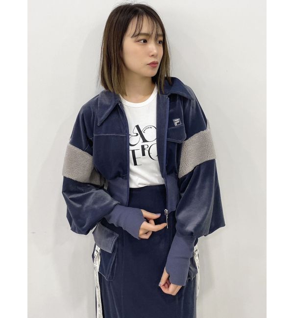 FILA×dazzlin】フラットカラー別珍ショートトップス|dazzlin(ダズリン