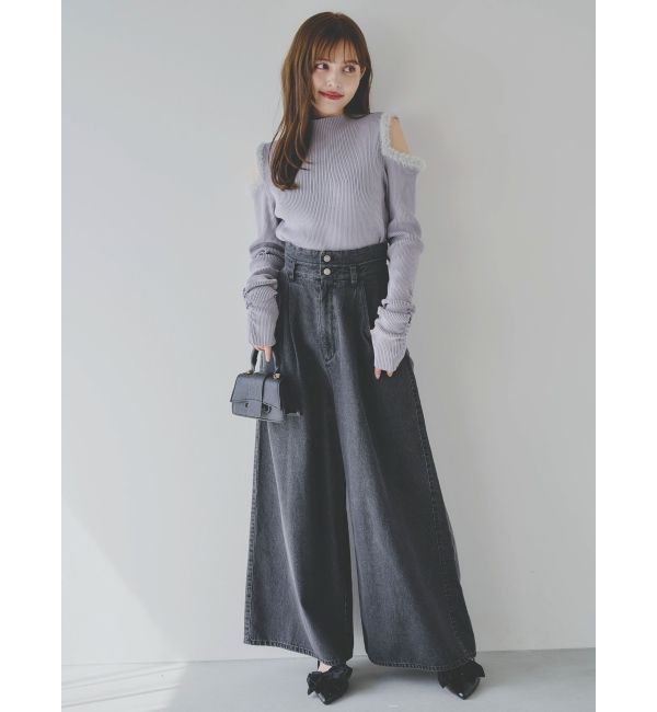 dazzlin（ダズリン）の「【WEB限定】オープンエコファースリーブニットトップス（ニット/セーター）」 - WEAR