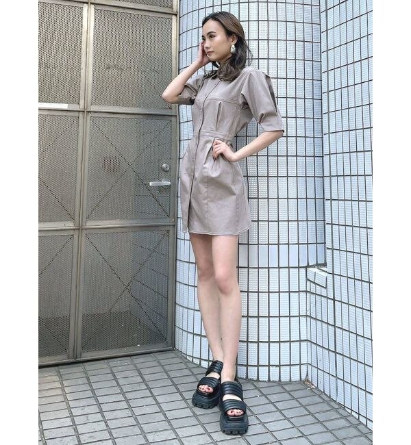 スリーブタックショートワンピース|EMODA(エモダ)の通販|アイルミネ EMODA ローカラータックワンピース