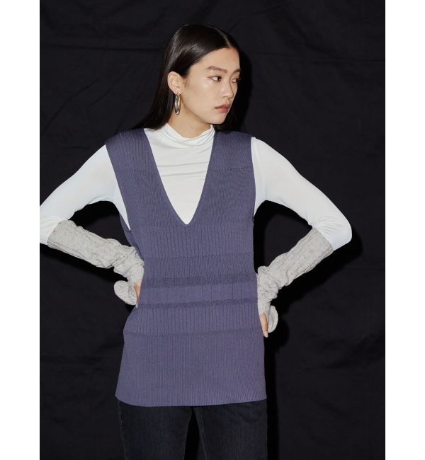 VEQUM】SWITCHING KNIT VEST|EMODA(エモダ)の通販｜アイルミネ