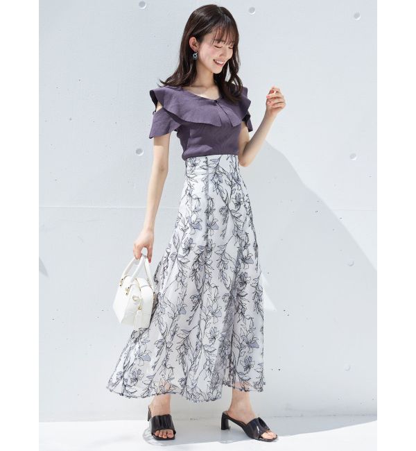 チュール刺繍スカート|MERCURYDUO(マーキュリーデュオ)の通販｜アイルミネ