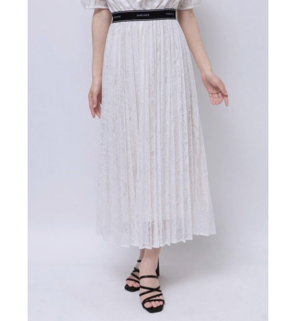 大人気新品 ロゴラインゴムプリーツスカート|MERCURYDUO(マーキュリーデュオ スカート