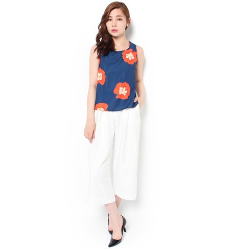 【ムルーア/MURUA】 【CASUAL】タックデザインクロップドワイドパンツ [送料無料]