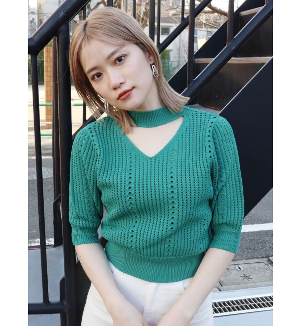 人気満点 限定値下げ choker vknit mideal /チョーカー付きVネック