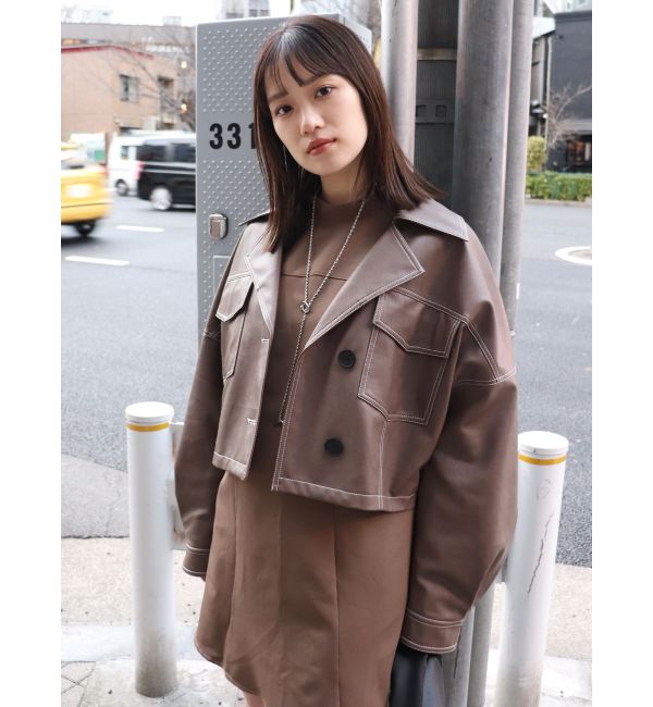 フェイクレザーショートジャケット|MURUA(ムルーア)の通販｜アイルミネ