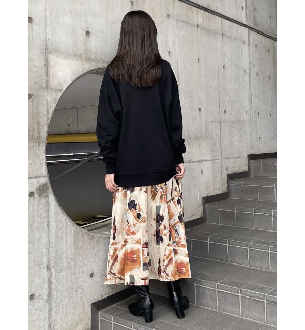 タックギャザーマキシプリントスカート【WEB限定スカート】|MURUA 