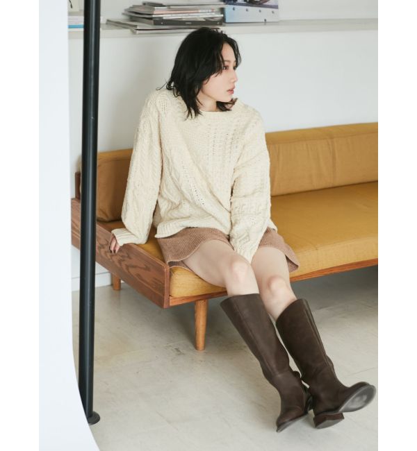 アングリッド Ungrid 【WEB限定】パッチワークケーブルニット （チャコールグレー） | ファッション通販 FASHION WALKER