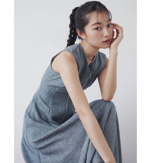日本公式新品■ラグナムーンLAGUNAMOONミックスニッティングタイトスカートベージュ ロングスカート
