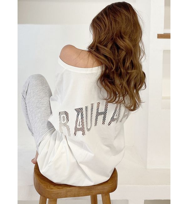 RAUHAAメッシュロゴ VネックTシャツ|GYDA(ジェイダ)の通販｜アイルミネ