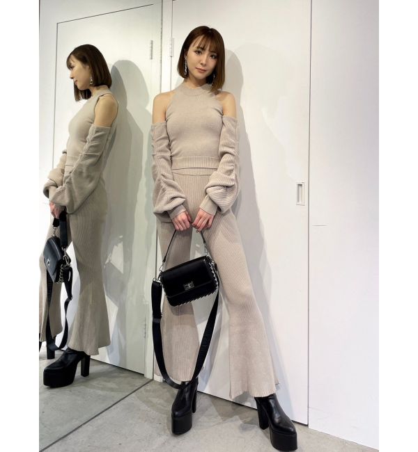 GYDA 【SET着用可】アームドッキングデザインニットTOPS（ブラウン） | ファッション通販 FASHION WALKER