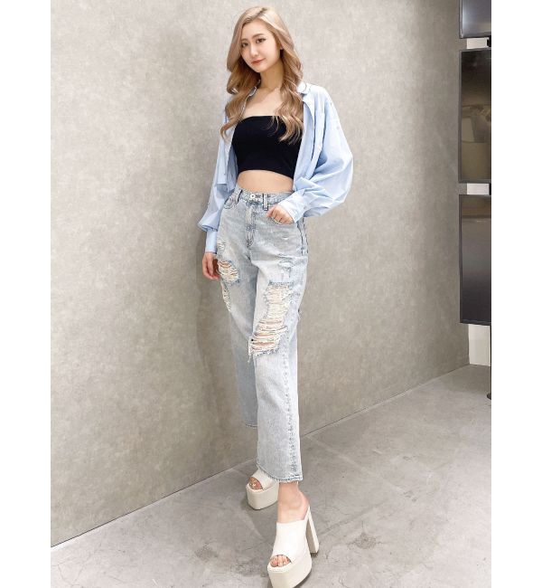ビジュー スタッズ ショート LOOSE シャツ|GYDA(ジェイダ)の通販 ビジュー スタッズ ショート LOOSE シャツ|GYDA(ジェイダ)の通販