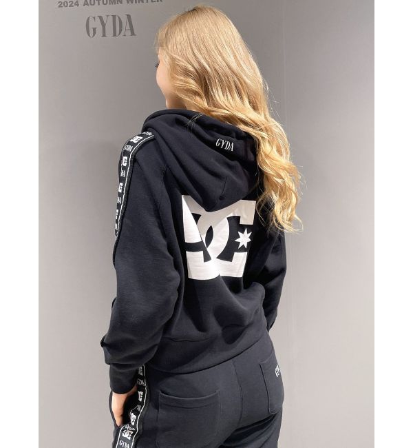 GYDA DC×GYDA BACK LOGO LINE ショートパーカー 白 レディース