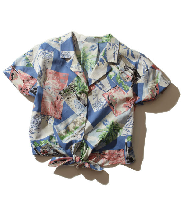 サマーパッチワーク柄シャツ