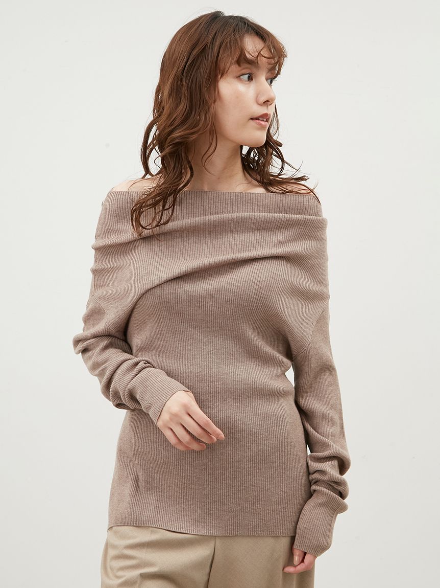ドレープデザインオフショルニットTOPS(ニット)｜トップス｜Mila Owen（ミラオーウェン）の通販サイト 【公式】
