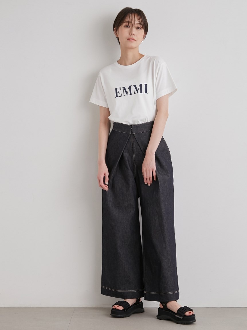 emmi atelier】フロントタックワイドデニムパンツ|emmi(エミ)の通販