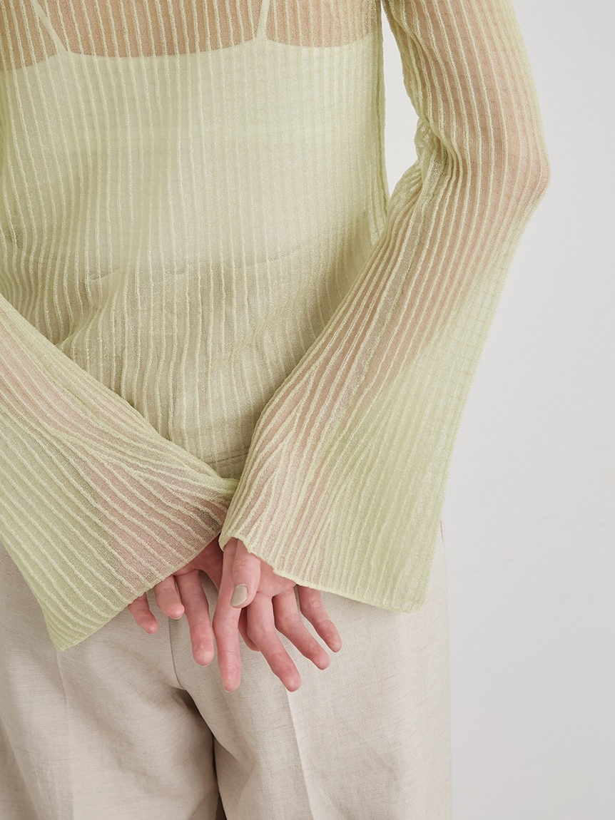 【emmi atelier】ワッフルシースルーニットカーディガン