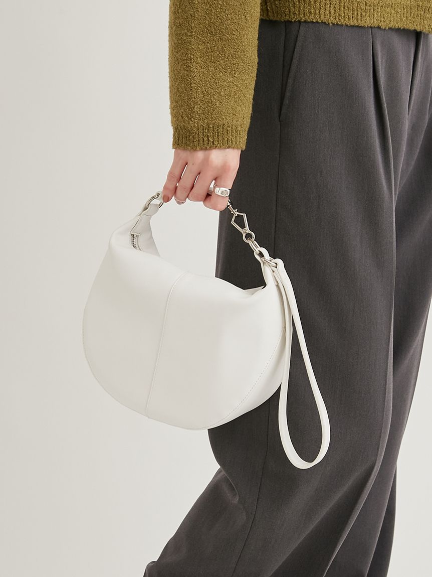 【色: ホワイト】[エミ] atelier ボリュームプチナイロンハンドバッグバッグ