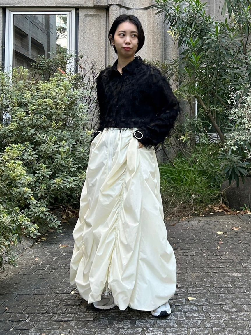 【emmi atelier】ボリュームドロストジップアップスカート