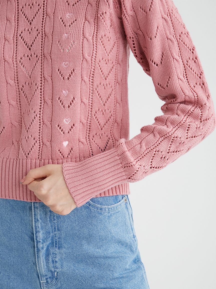 ハート刺繍アイレットセーター|FURFUR(ファーファー)の通販｜アイルミネ