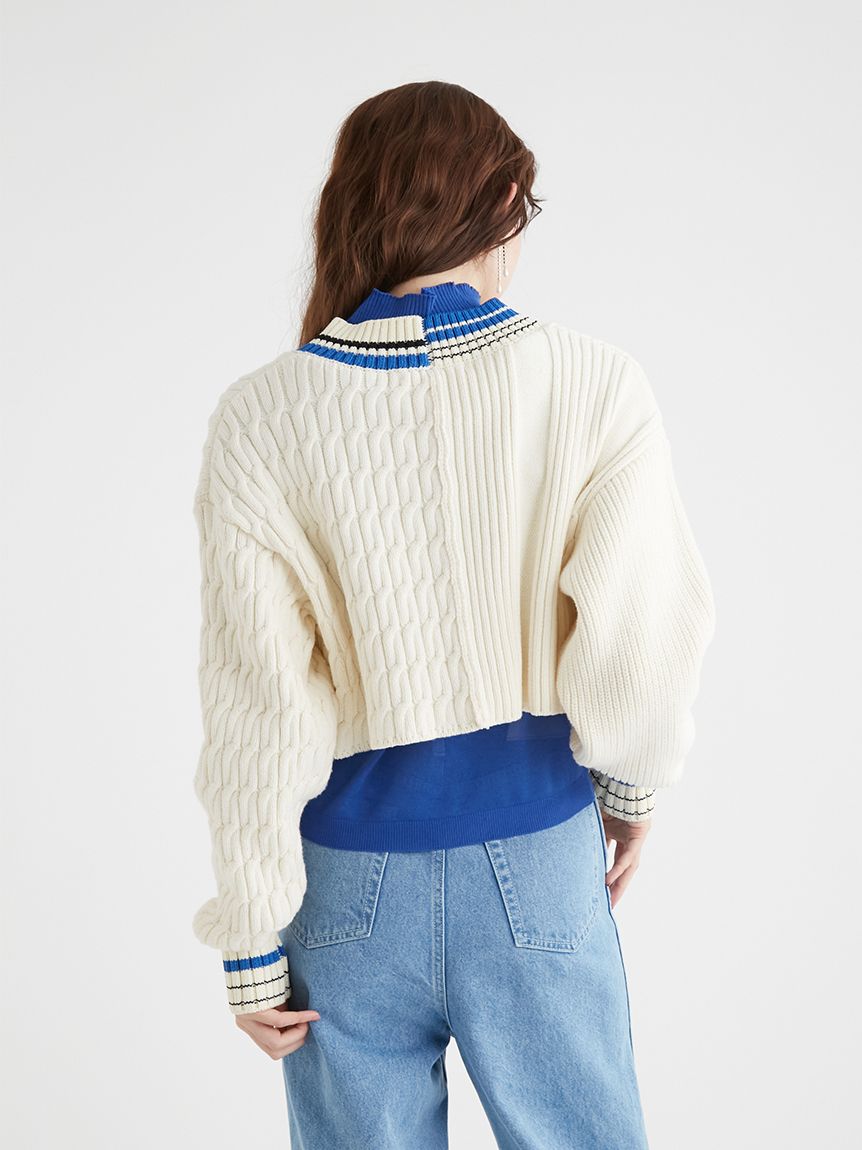 【限定カラー】クロップドラインセーター