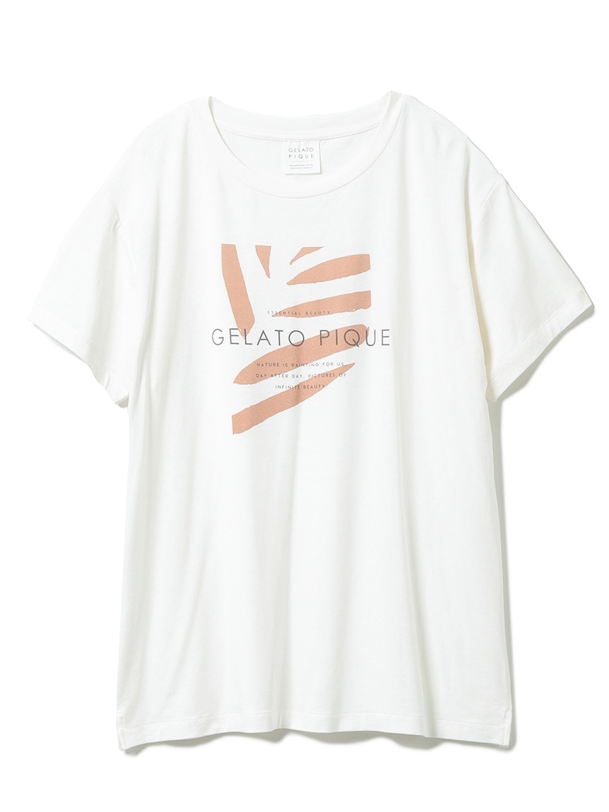 リネンミックスレーヨンロゴＴシャツ|gelato pique(ジェラート ピケ)の