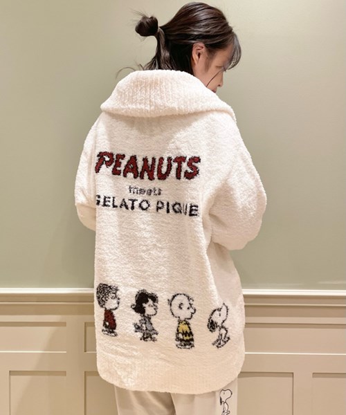 ジェラートピケ PEANUTS オールスターズカーディガン M-L スヌーピー