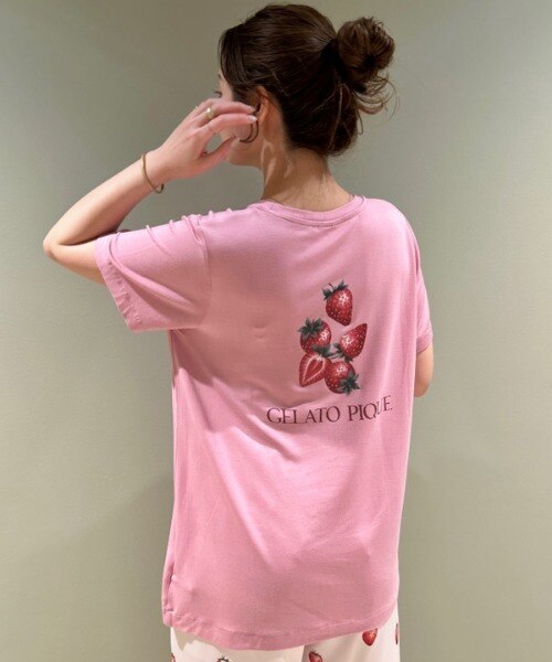 ジェラートピケ ストロベリーワンポイントTシャツ イチゴ - 通販