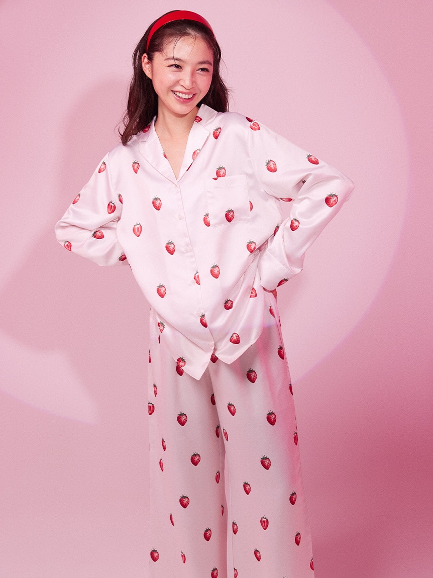 【美品】上下セット　ジェラートピケ　ピンクコレクション　ハートサテンシャツ