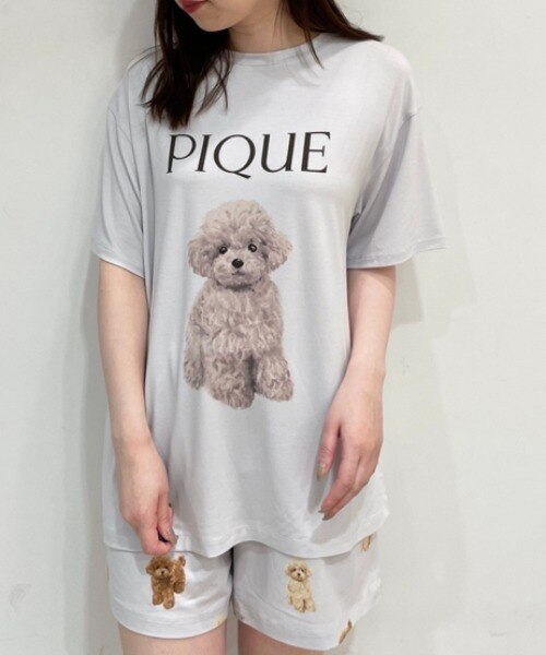 トイプードル柄ワンポイントTシャツ|gelato pique(ジェラート ピケ)の 