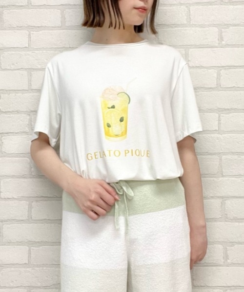 【接触冷感】ソーダフロートワンポイントTシャツ