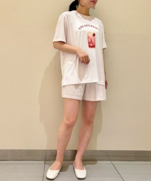 接触冷感】ソーダフロートワンポイントTシャツとショートパンツ www