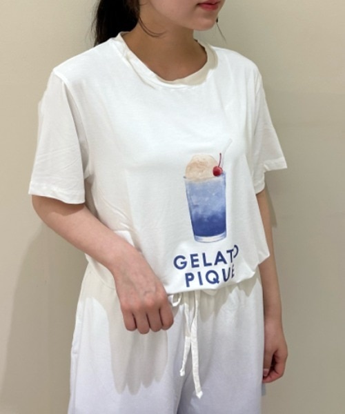 【接触冷感】ソーダフロートワンポイントTシャツ