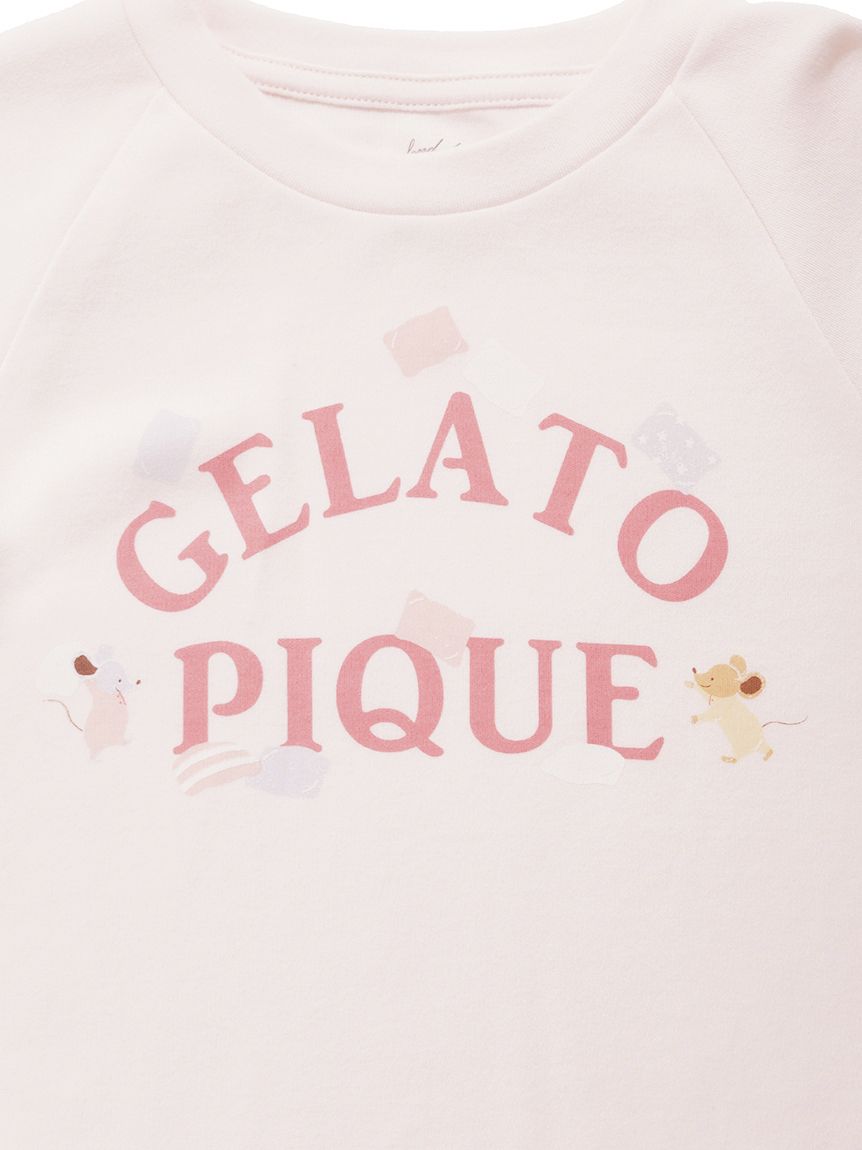 KIDS】パジャマパーティーワンポイントロングTシャツ|gelato pique