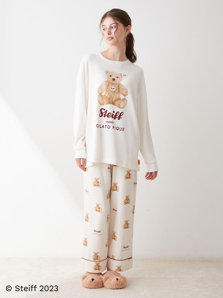 定番の冬ギフト ジェラートピケ ワンポイントロングTシャツ 【Steiff 