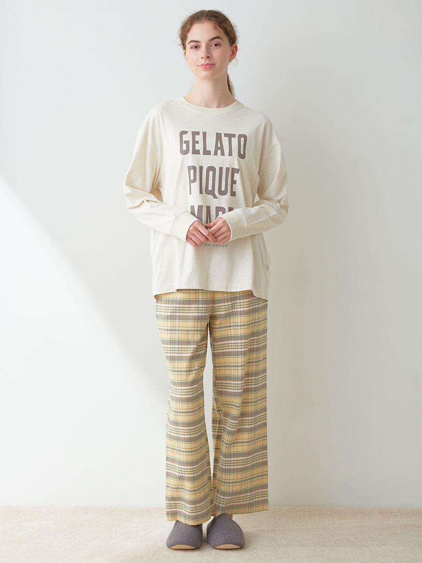 UNISEX】ワンポイントロゴロングTシャツ|gelato pique(ジェラート ピケ