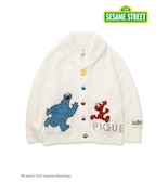 【SESAME STREET】【UNISEX】ジャガードショールカーディガン