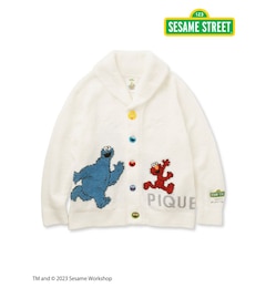 【SESAME STREET】【UNISEX】ジャガードショールカーディガン