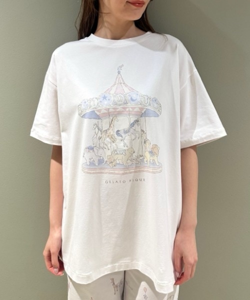 メリーゴーランドワンポイントTシャツ|gelato pique(ジェラート ピケ