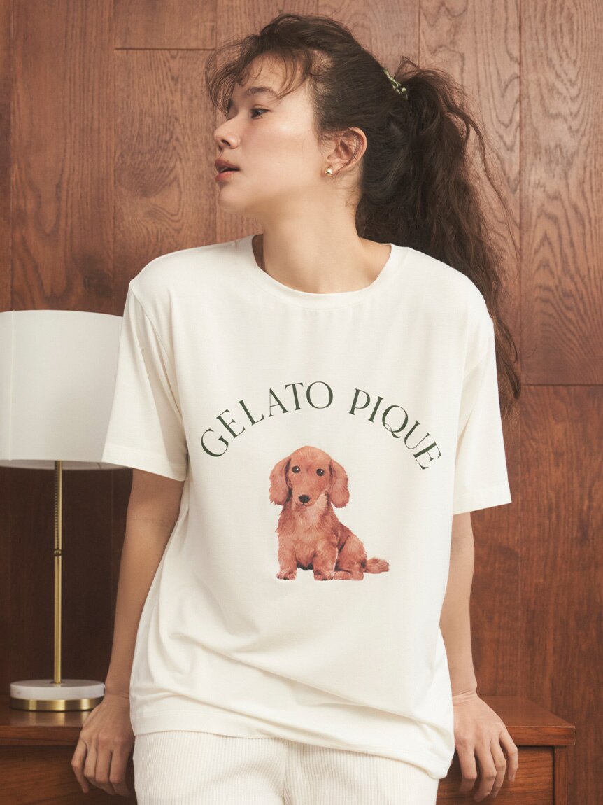 DOG柄ワンポイントTシャツ|gelato pique(ジェラート ピケ)の通販