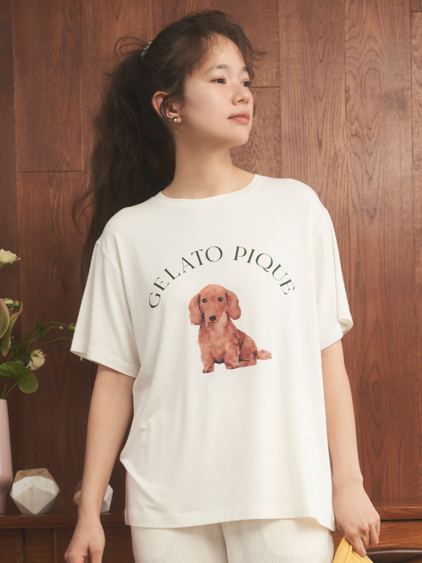 DOG柄ワンポイントTシャツ|gelato pique(ジェラート ピケ)の通販 ...