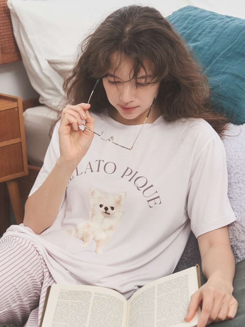 DOG柄ワンポイントTシャツ|gelato pique(ジェラート ピケ)の通販