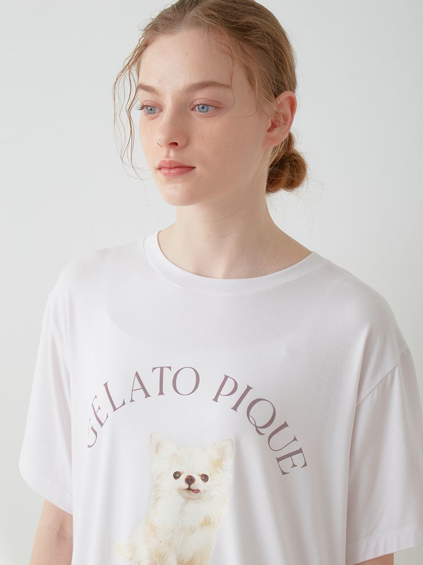 ラッピング済み】DOG柄ワンポイントTシャツ＆ショートパンツSET|gelato