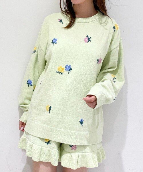 贅沢品 エアモコ小花ジャガードプルオーバー|gelato pique(ジェラート ルームウェア・パジャマ