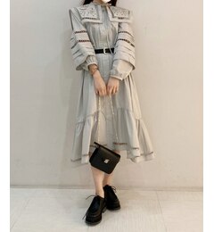 パンチングレースビッグカラーワンピース GRY www.fertsan.com.br